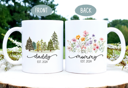 First Time Mom and Dad Coffee Mug Set Est 2024