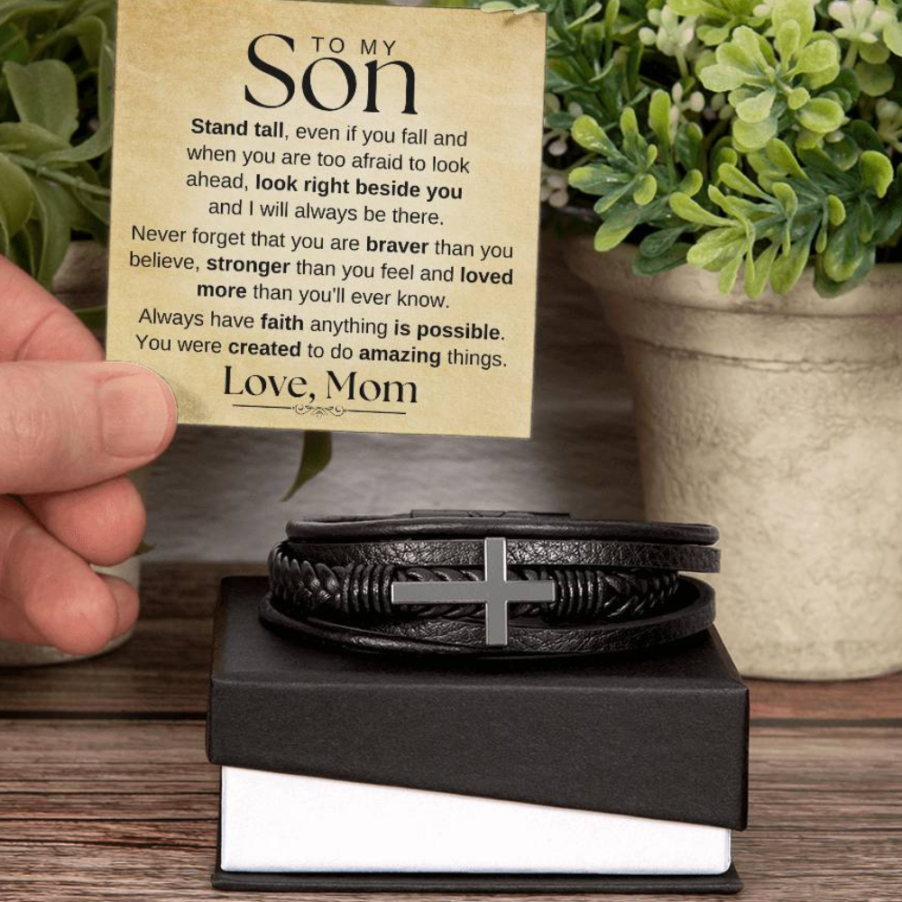 To My Son -Always Have Faith- Cross Men's Bracelet