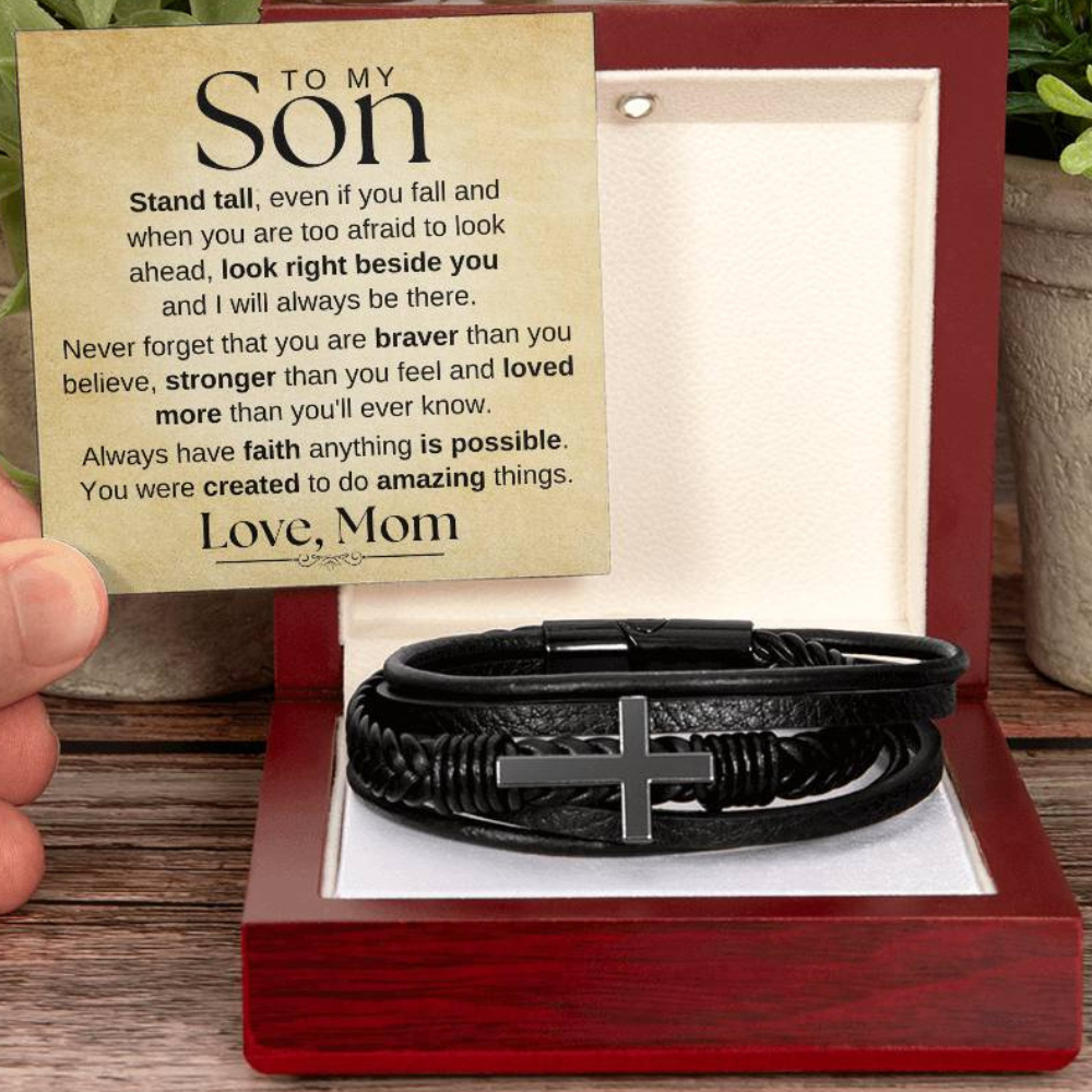 To My Son -Always Have Faith- Cross Men's Bracelet