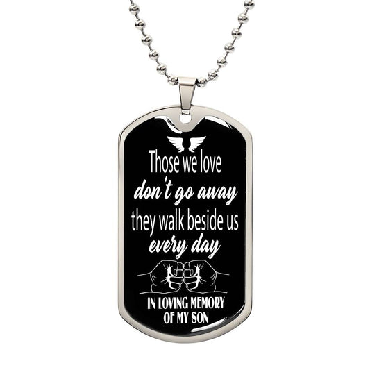 Son Loss Fist Bump Dog Tag Necklace