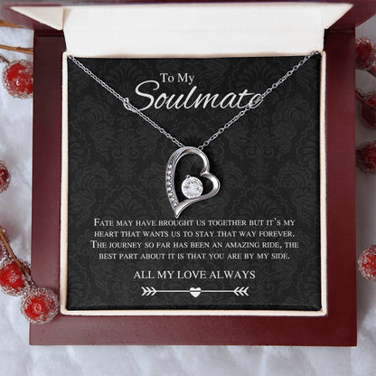 To My Soulmate Forever and Always Love Heart Necklace