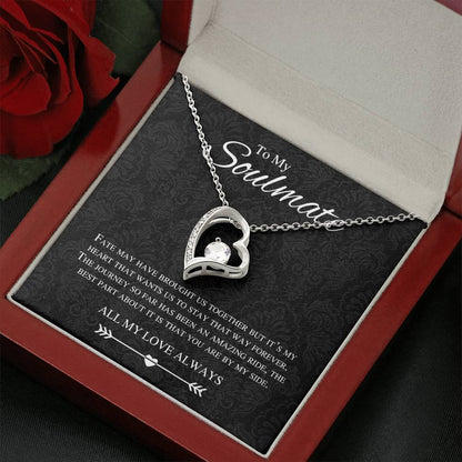 To My Soulmate Forever and Always Love Heart Necklace