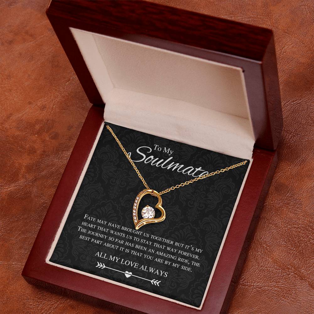 To My Soulmate Forever and Always Love Heart Necklace