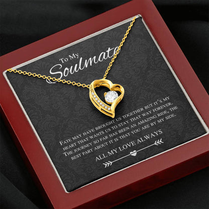 To My Soulmate Forever and Always Love Heart Necklace