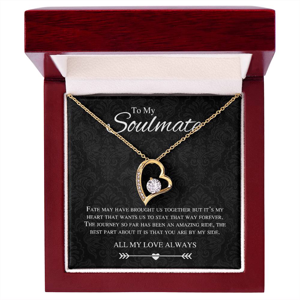 To My Soulmate Forever and Always Love Heart Necklace