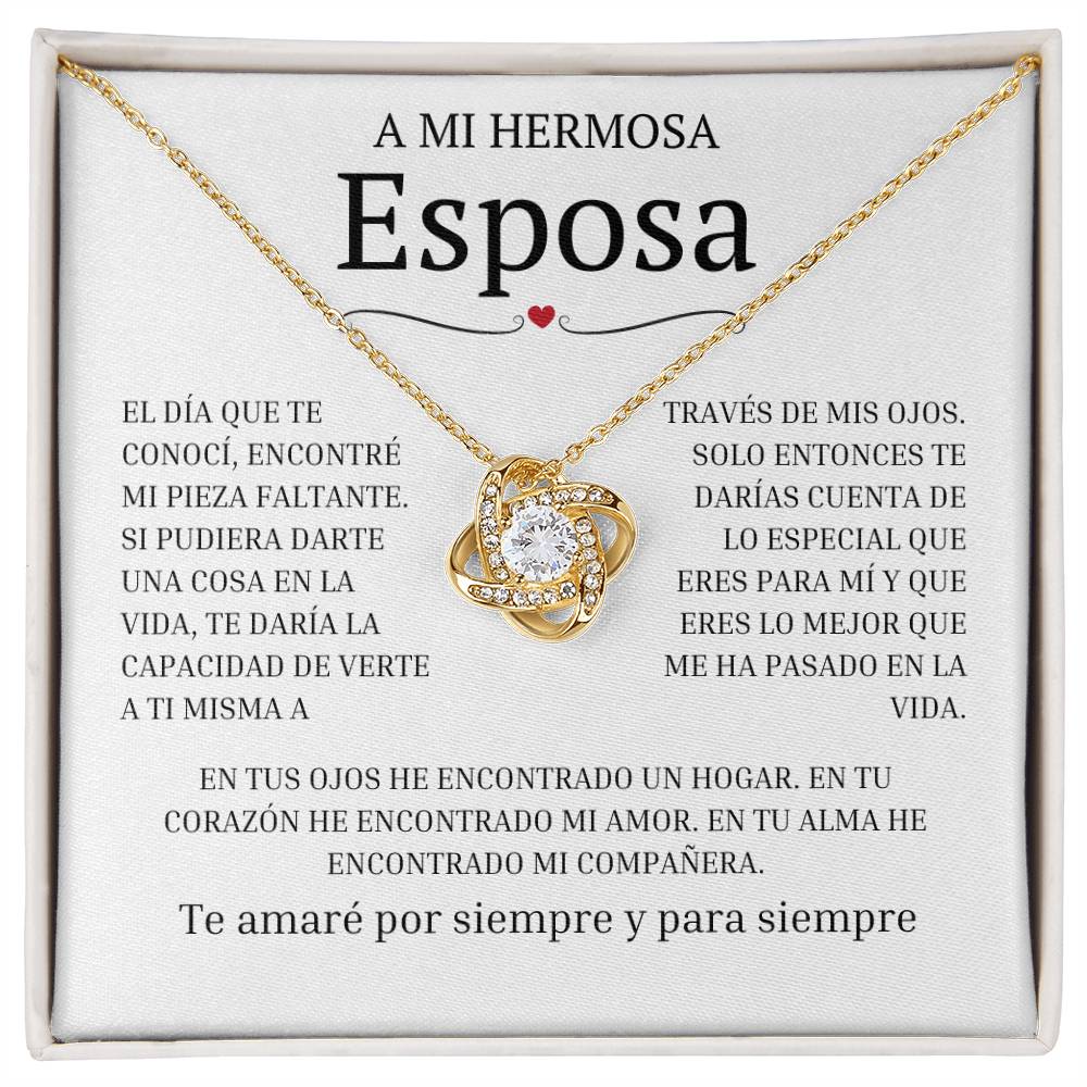 A Mi Hermosa Esposa Collar Nudo de Amor Wife Love Knot Necklace