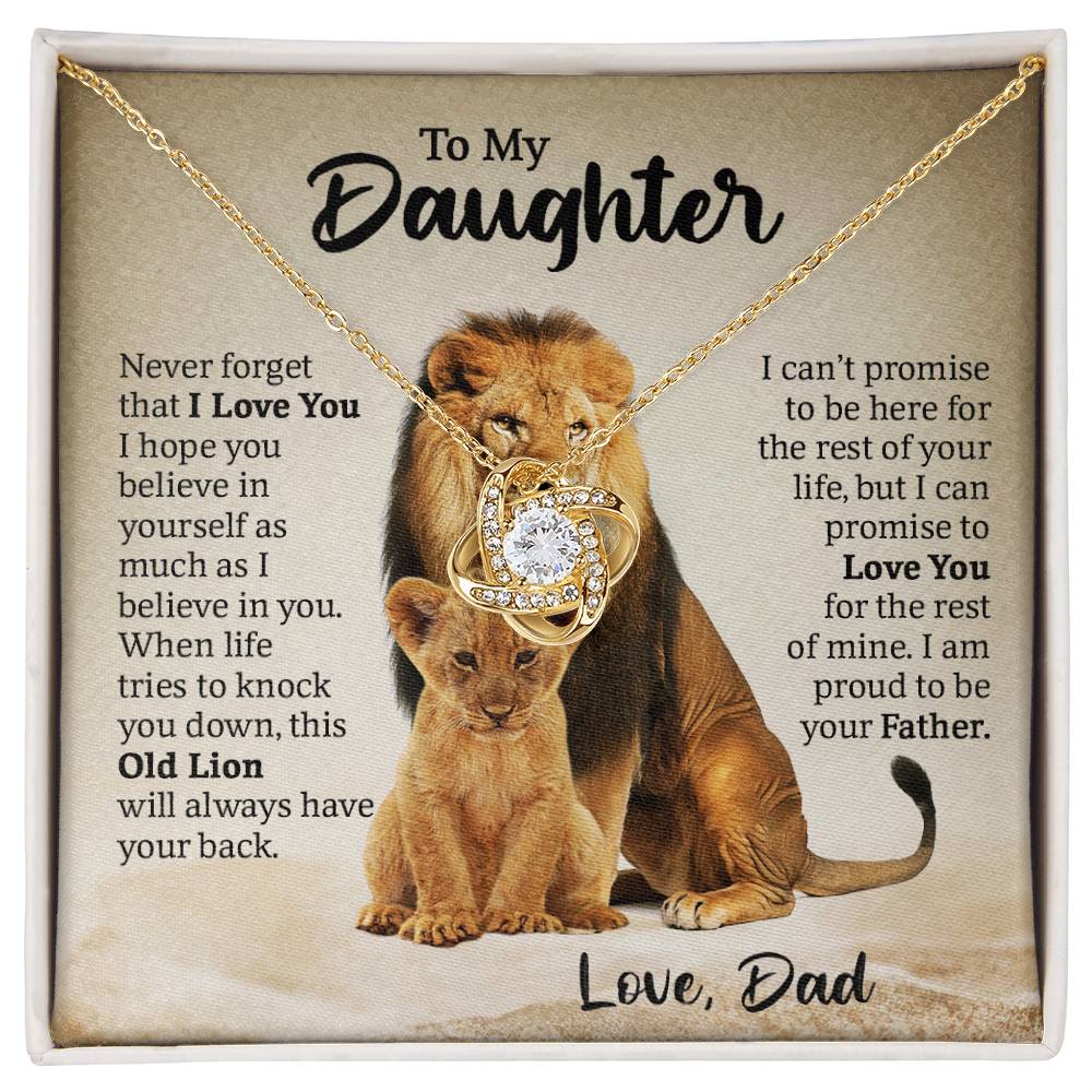 To My Daughter Never Forget that I Love You Love Knot Necklace