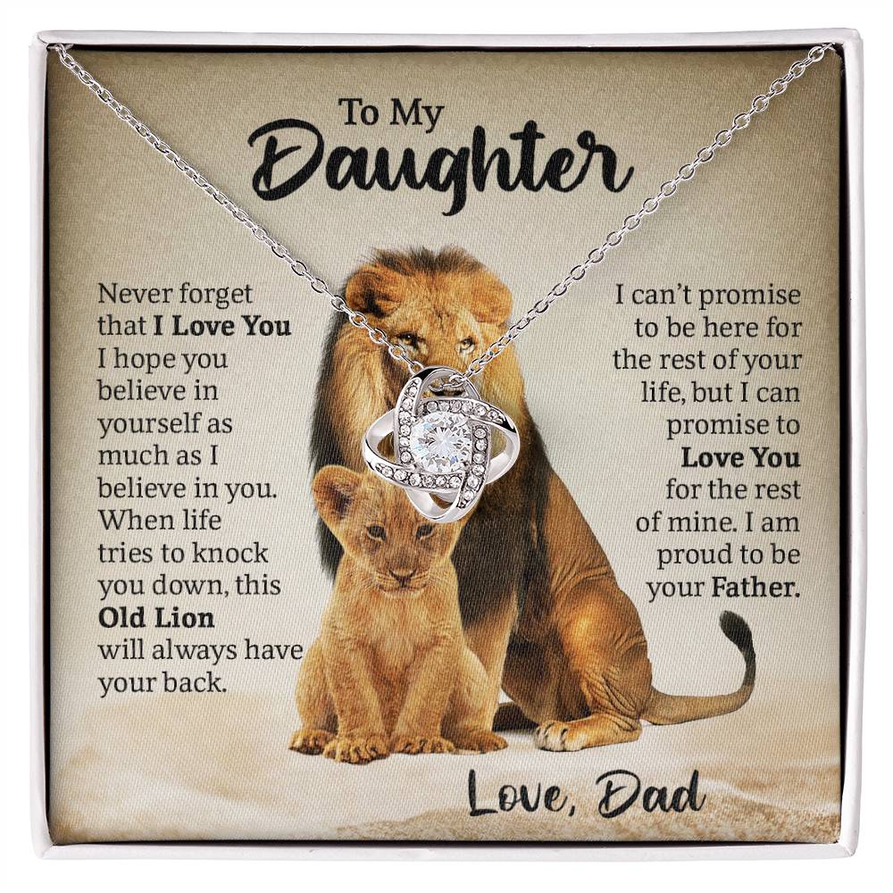 To My Daughter Never Forget that I Love You Love Knot Necklace