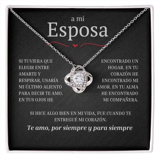 A MI ESPOSA COLLAR NUDO DE AMOR WIFE LOVE KNOT NECKLACE