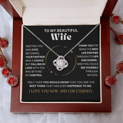 To My Beautiful Wife - Best Thing - Love Knot Necklace