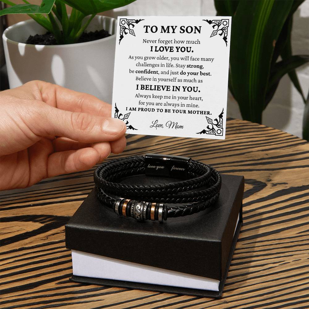 To My Son - I Believe in You From Mom - Men's Bracelet