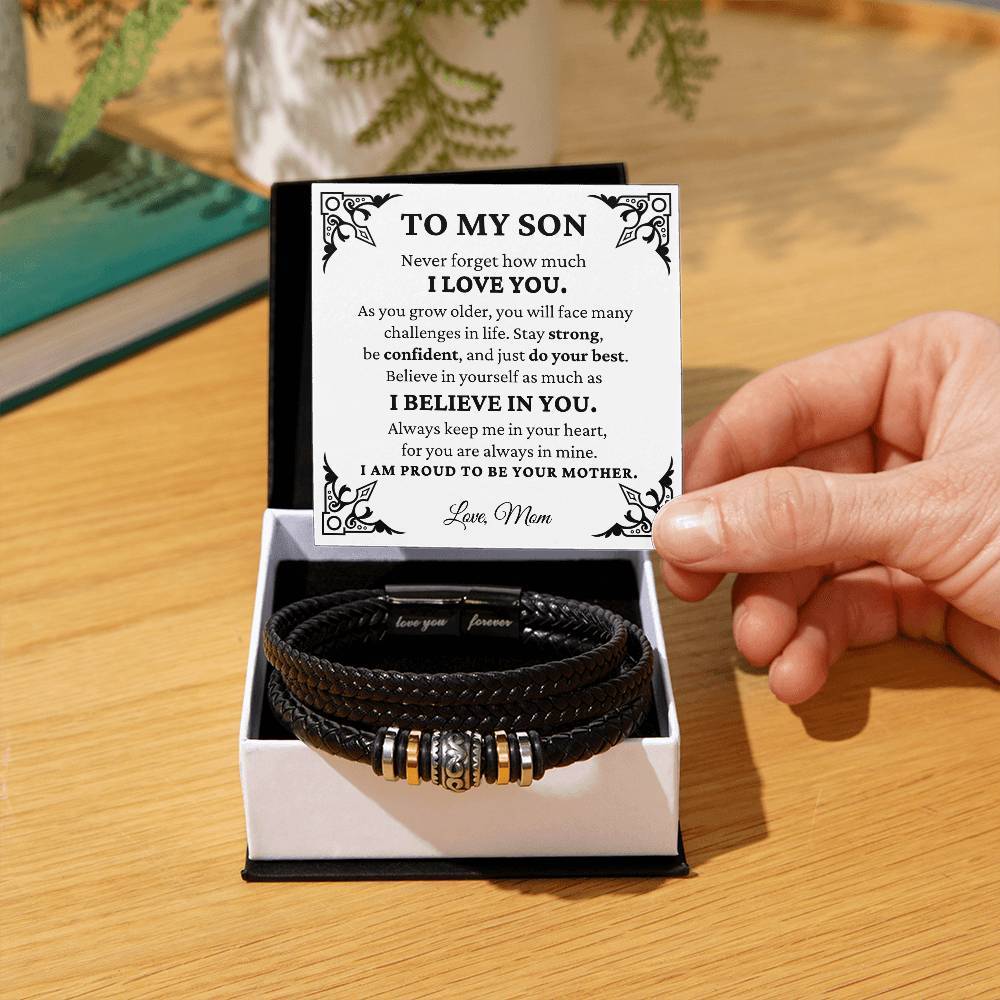 To My Son - I Believe in You From Mom - Men's Bracelet