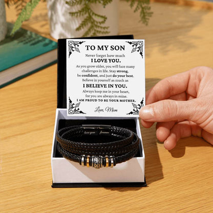 To My Son - I Believe in You From Mom - Men's Bracelet