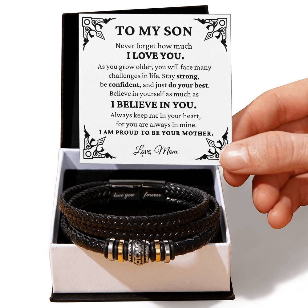 To My Son - I Believe in You From Mom - Men's Bracelet