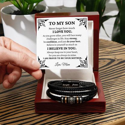 To My Son - I Believe in You From Mom - Men's Bracelet