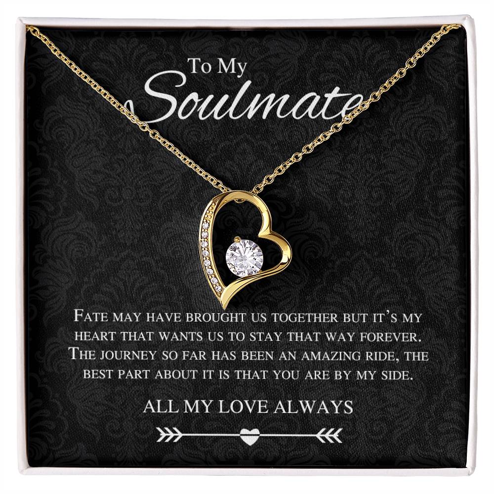 To My Soulmate Forever and Always Love Heart Necklace