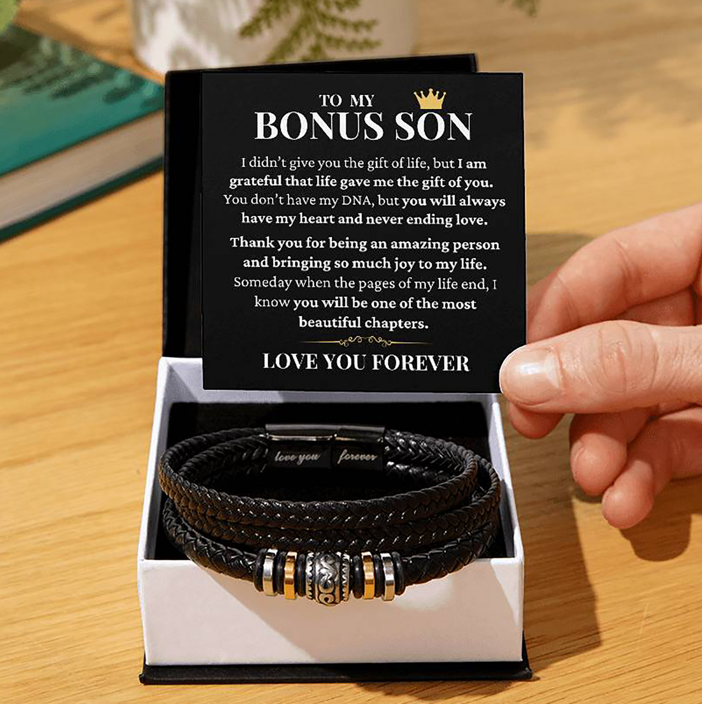 To My Bonus Son - Grateful For You - Men's Bracelet