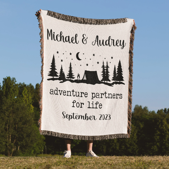 Adventure Partners For Life Personalized Woven Throw Blanket