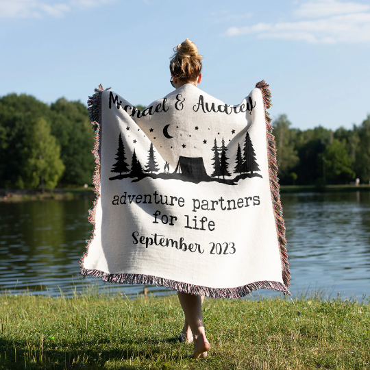 Adventure Partners For Life Personalized Woven Throw Blanket