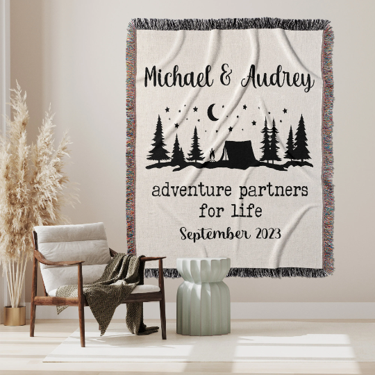 Adventure Partners For Life Personalized Woven Throw Blanket