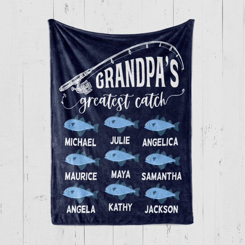 Papa's Greatest Catch Fishing Blanket