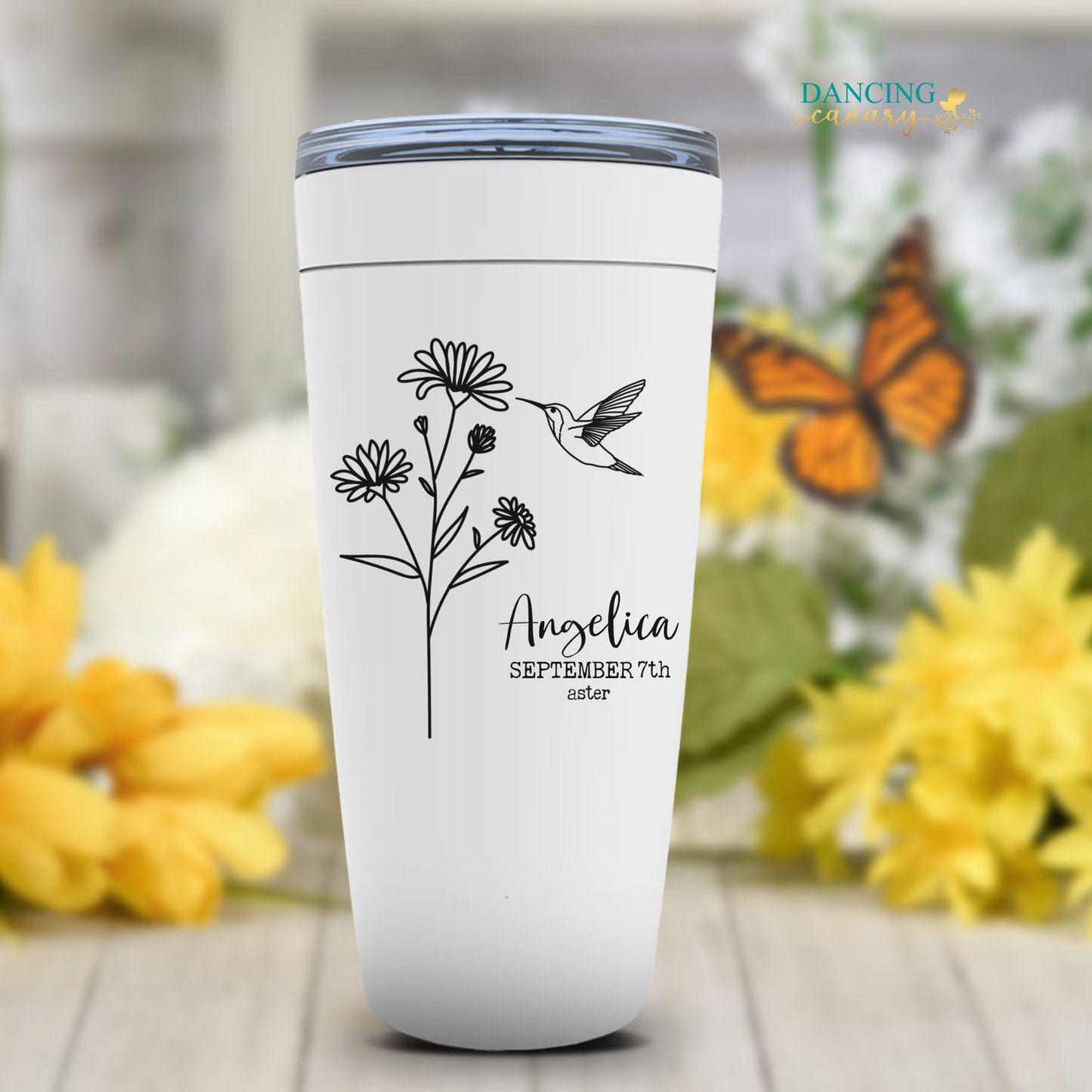 Birth Month Flower Tumbler Birthday Personalized Gift for Women Birthmonth Cup