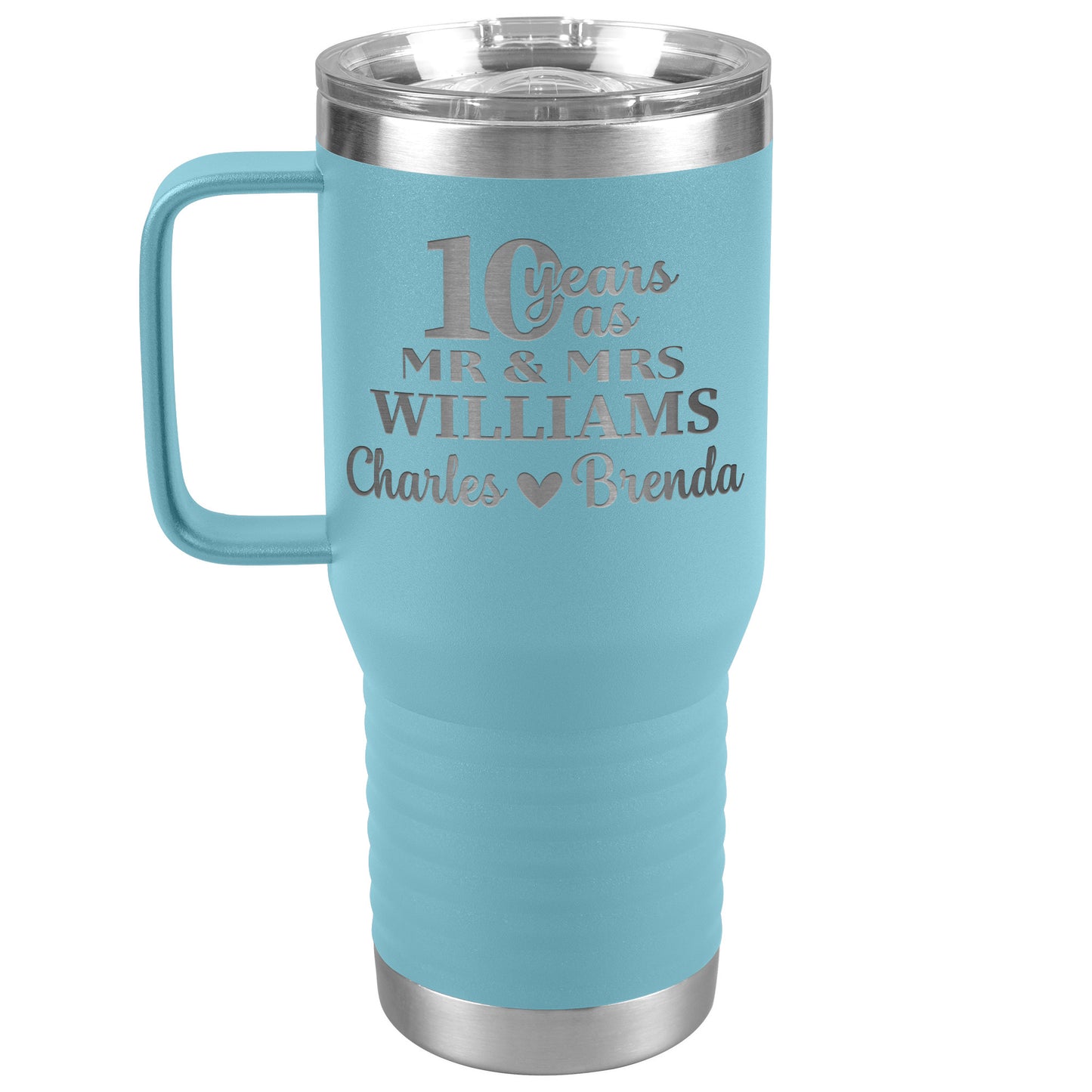 10th Anniversary, 10 Years as Mr. & Mrs. Couple Tumbler