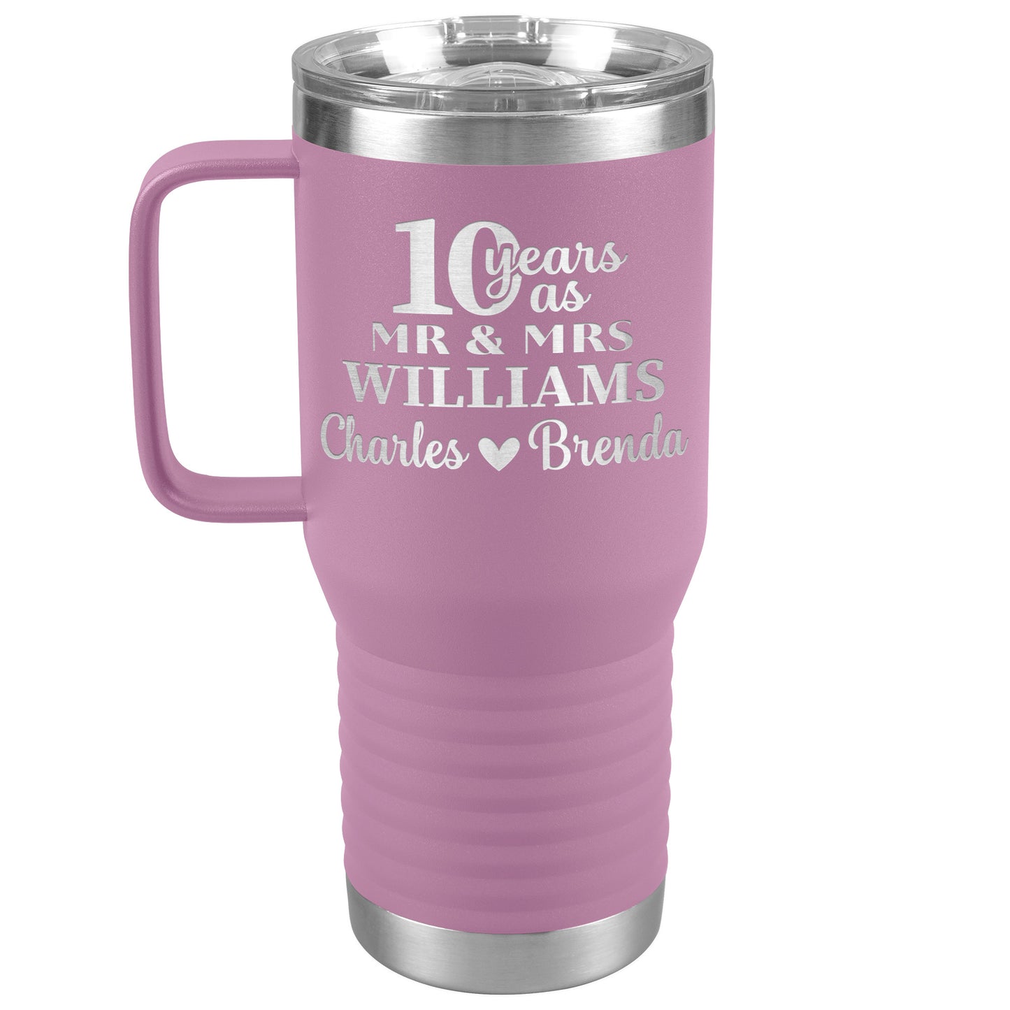 10th Anniversary, 10 Years as Mr. & Mrs. Couple Tumbler