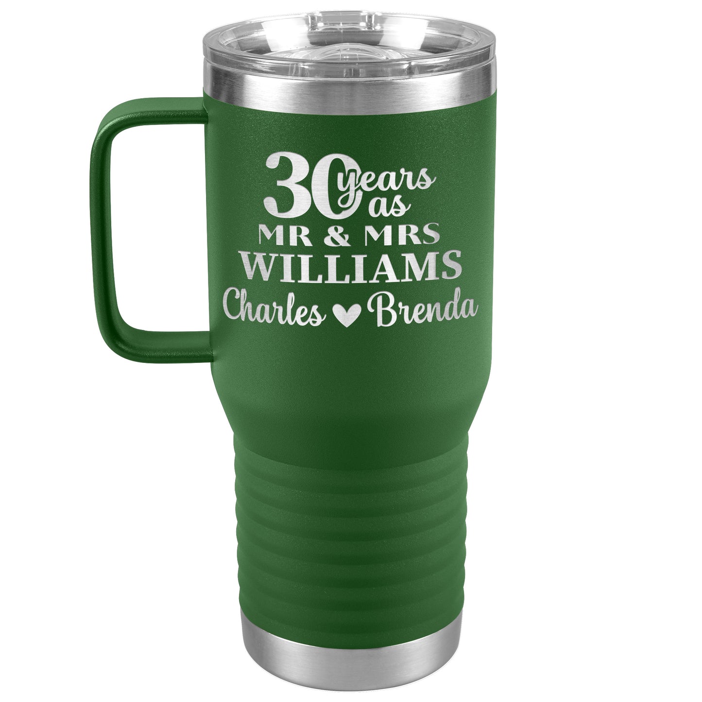 30th Anniversary Gift, 30 Years as Mr. & Mrs. Couple Tumbler