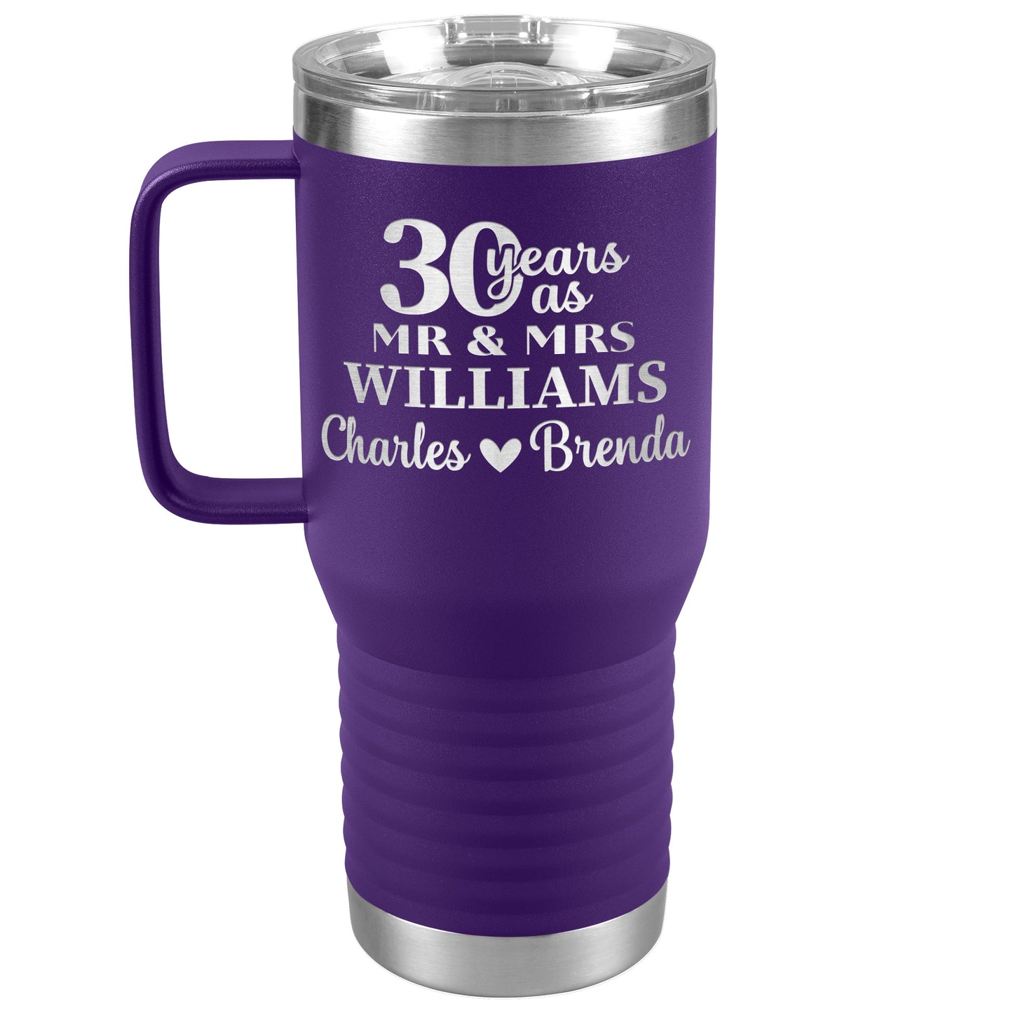 30th Anniversary Gift, 30 Years as Mr. & Mrs. Couple Tumbler