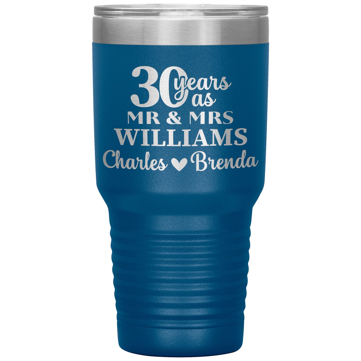 30th Anniversary Gift, 30 Years as Mr. & Mrs. Couple Tumbler