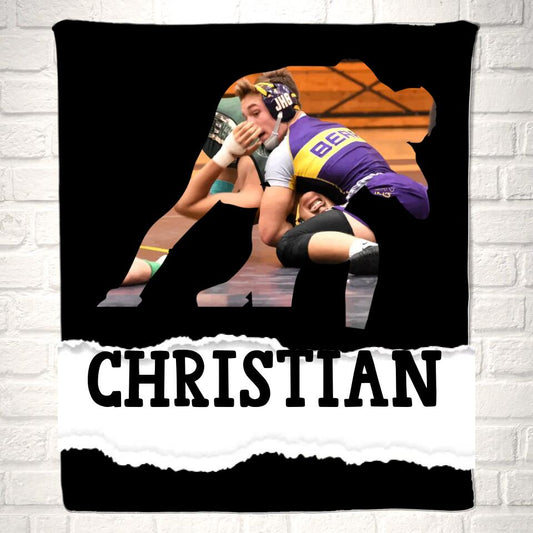 Customized Wrestler Photo Sport Blanket