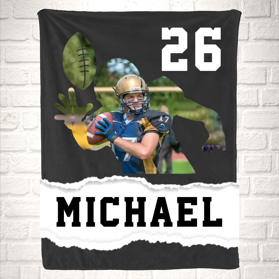 Custom Football Photo Sport Blanket