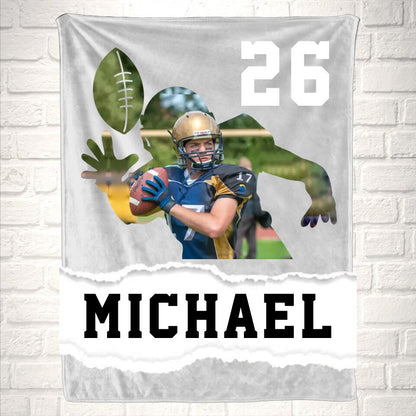 Custom Football Photo Sport Blanket