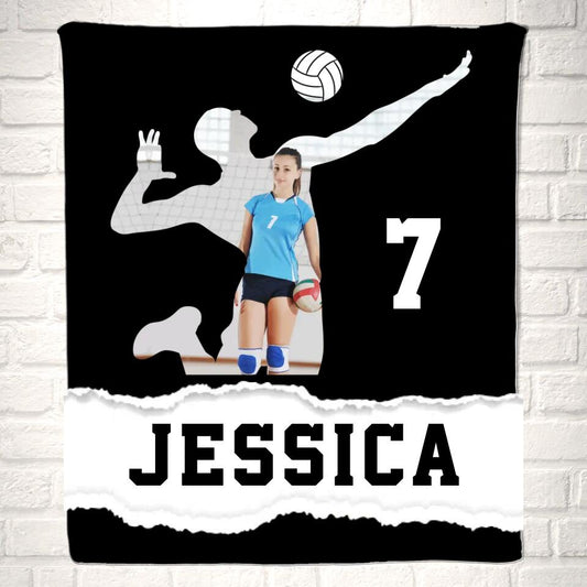 Custom Volleyball Photo Sport Blanket