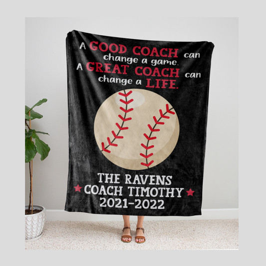 Baseball A Great Coach Blanket