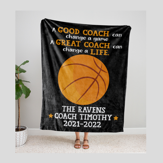 Basketball A Great Coach Blanket