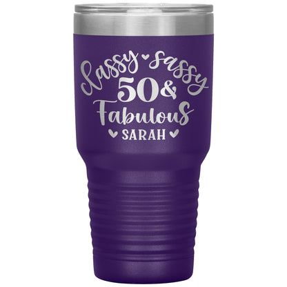 Classy Sassy 50 and Fabulous Birthday Tumbler