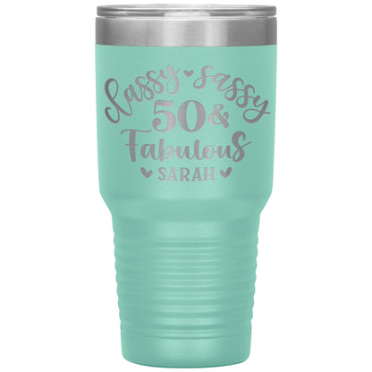 Classy Sassy 50 and Fabulous Birthday Tumbler