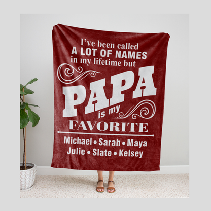 Favorite Name Papa Blanket
