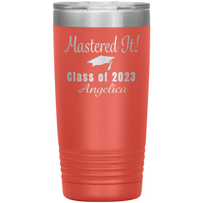 Mastered It Class of 2023 Tumbler, Masters Degree, MBA Graduation Gift for Her