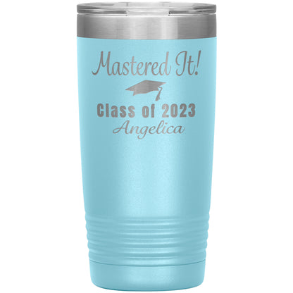 Mastered It Class of 2023 Tumbler, Masters Degree, MBA Graduation Gift for Her