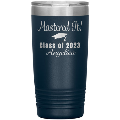 Mastered It Class of 2023 Tumbler, Masters Degree, MBA Graduation Gift for Her