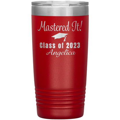 Mastered It Class of 2023 Tumbler, Masters Degree, MBA Graduation Gift for Her