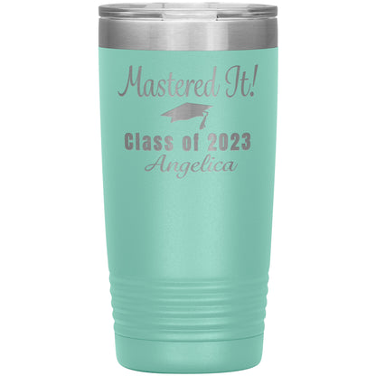 Mastered It Class of 2023 Tumbler, Masters Degree, MBA Graduation Gift for Her