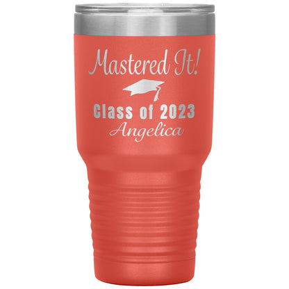 Mastered It Class of 2023 Tumbler, Masters Degree, MBA Graduation Gift for Her