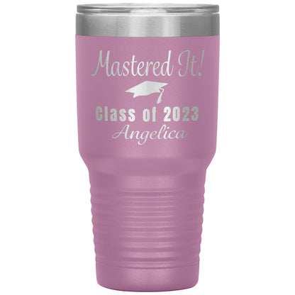 Mastered It Class of 2023 Tumbler, Masters Degree, MBA Graduation Gift for Her