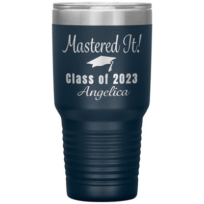 Mastered It Class of 2023 Tumbler, Masters Degree, MBA Graduation Gift for Her