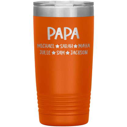 Papa Grandkids Tumbler