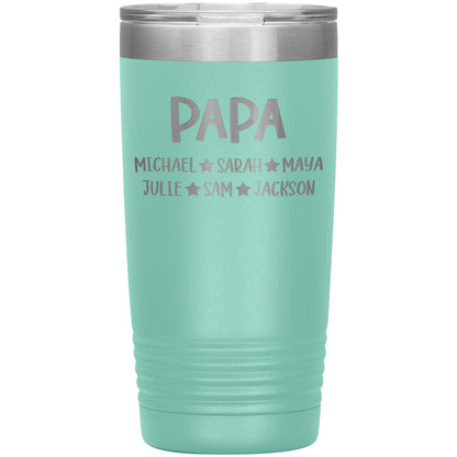 Papa Grandkids Tumbler